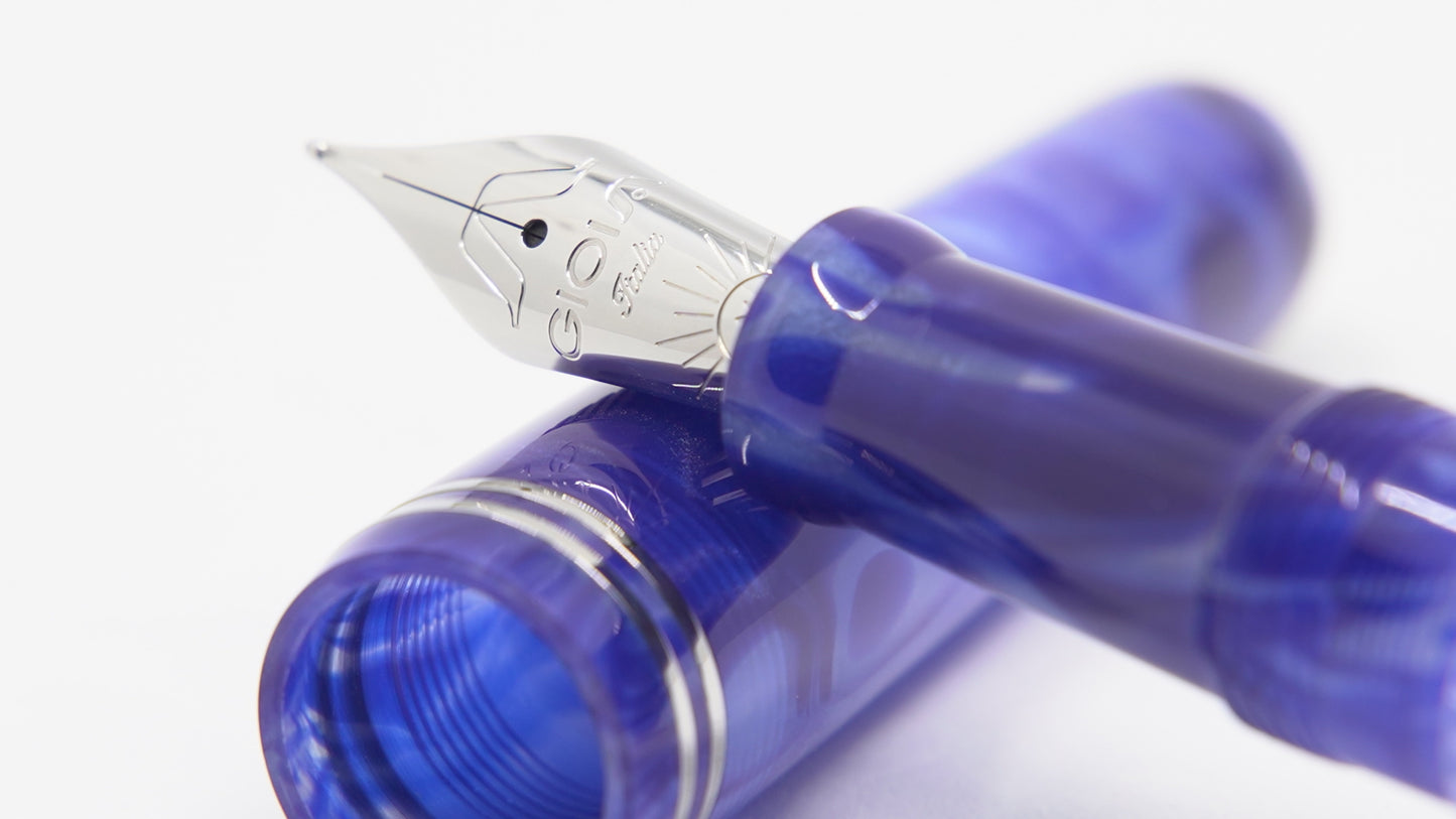 Gioia | Metis Fountain Pen | Blue Aesthetic Silver Trim