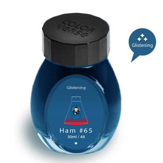 Colorverse | Glistening Series | Traiblazer In Space | Ham65 | Fountain Pen Ink | Dark Blue Ink | 30ml - penpencilink