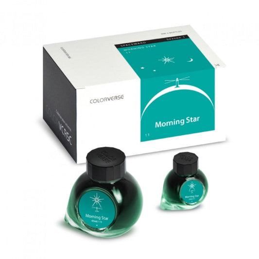 Colorverse Ink | Spaceward Series | Morning Star | Turquoise | 65ml & 15ml | 2 Bottle Set - penpencilink
