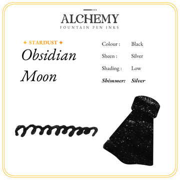 Endless Alchemy Fountain Pen Inks - Obsidian Moon - 45 ML - Stardust