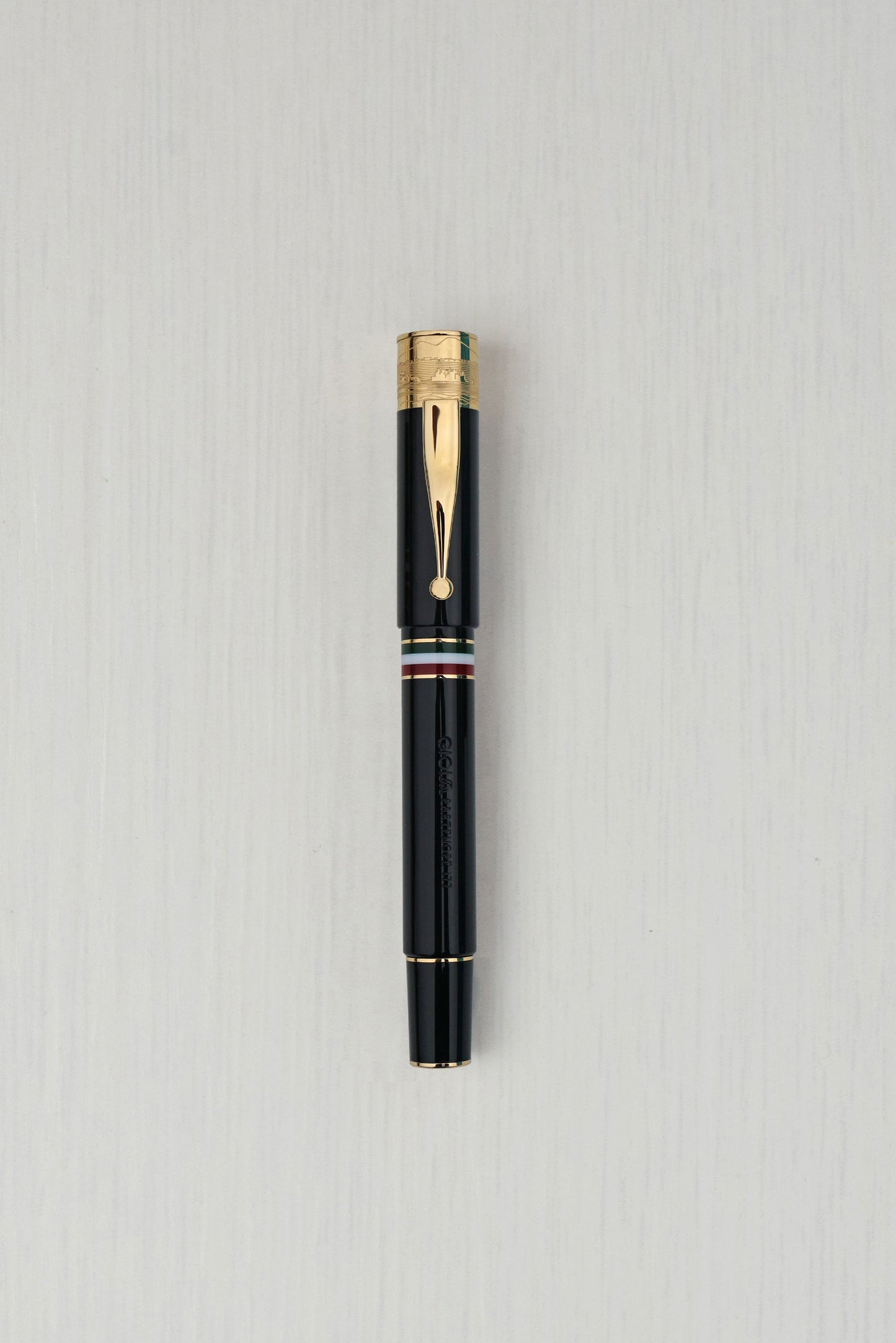Gioia | Fountain Pen & Rollerball Pen | Partenope | Black | Gold Trims