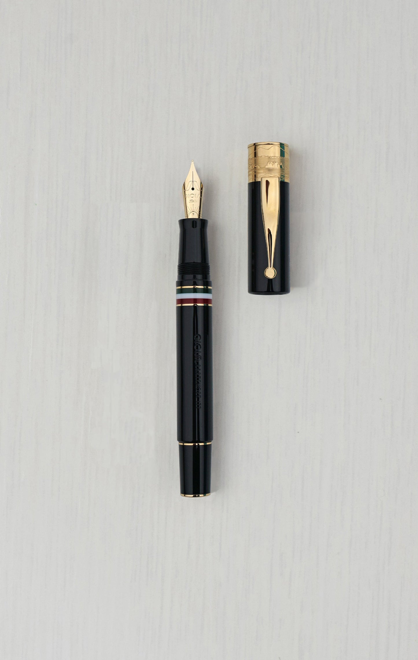 Gioia | Fountain Pen & Rollerball Pen | Partenope | Black | Gold Trims
