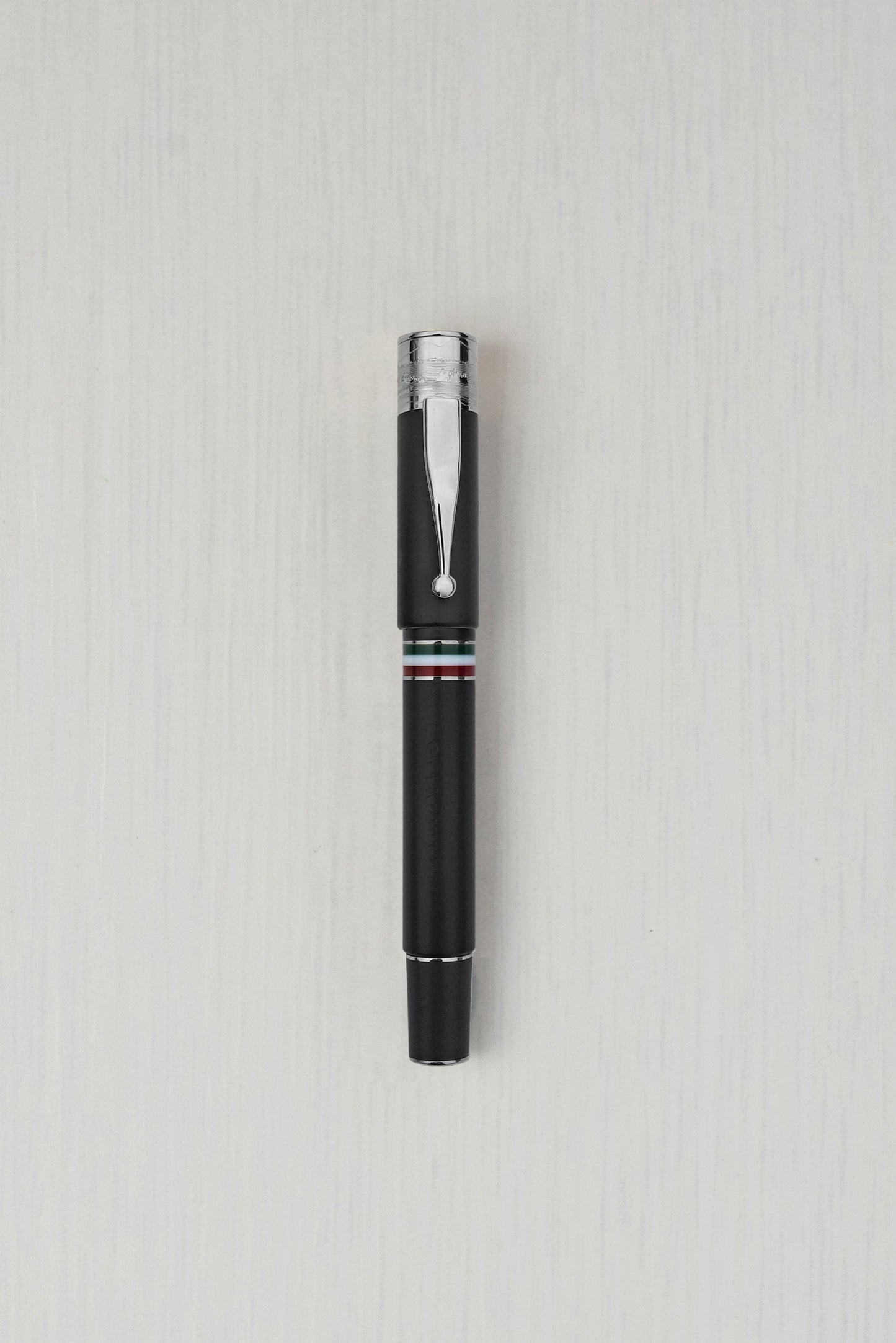 Gioia | Fountain Pen & Rollerball Pen | Partenope | Black Sand | Silver Trims