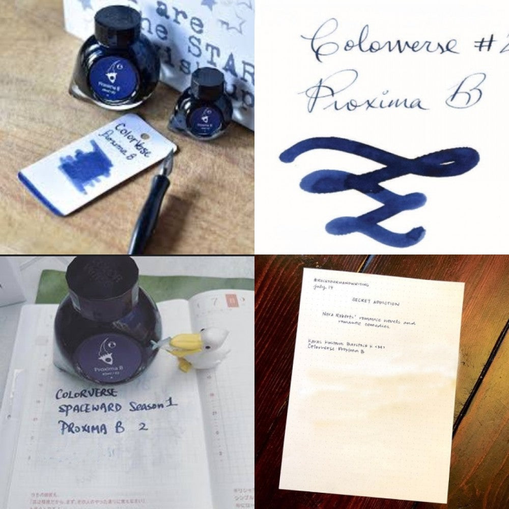Colorverse Ink | Spaceward Series | Proxima B | Dark Blue | 65ml & 15ml | 2 Bottle Set - penpencilink