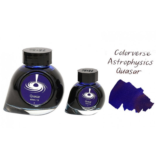 Colorverse | Astrophysics Series | Season 2 | Fountain Pen Ink | Quasar | Dark Blue | 65ml and 15ml | 2 Bottle Set - penpencilink