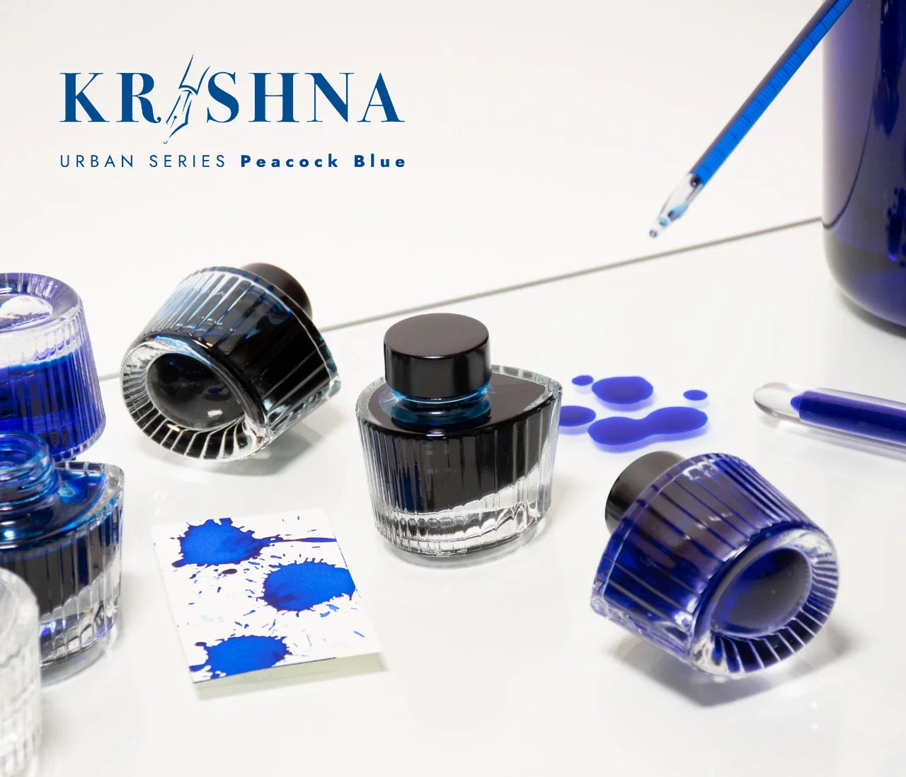 Krishna Inks Urban Series Ink Bottle (Peacock Blue - 30 ML) – Penopedia