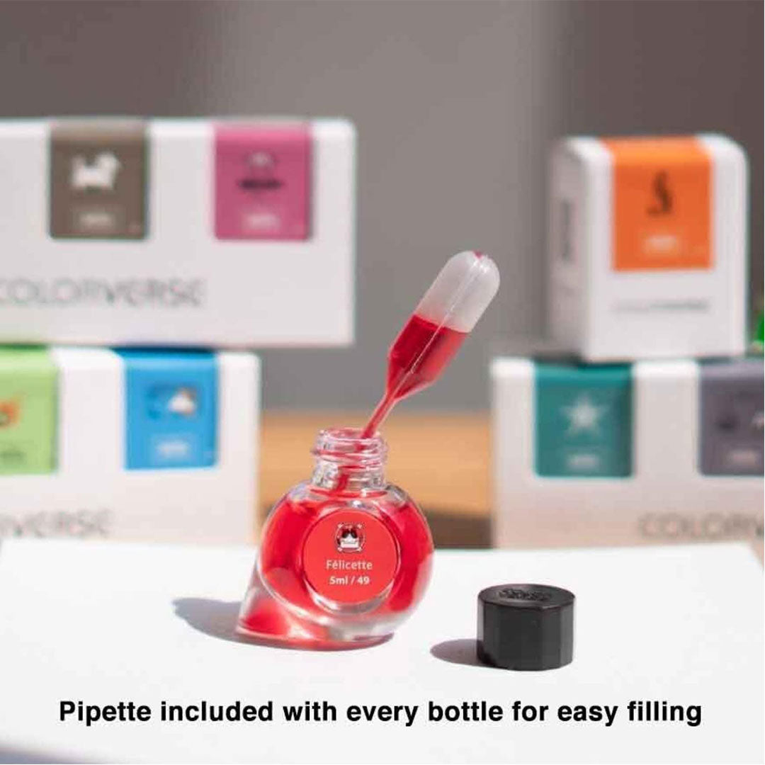 Colorverse Mini | Blue | Fountain Pen Ink Bottled | 5ml | Ham #65 Shimmer