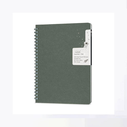 Colorverse | Nebula | Casual Series | Spiral Bound Notebook | Plain | Oil Green