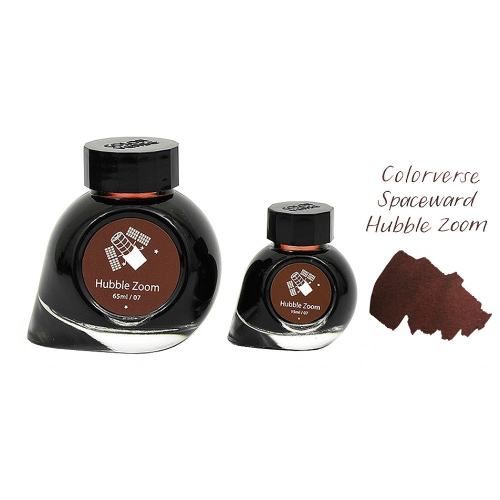 Colorverse | Spaceward Series | Season 1 | Fountain Pen Ink | Hubble Zoom | Brown | 65ml and 15ml | 2 Bottle Set - penpencilink