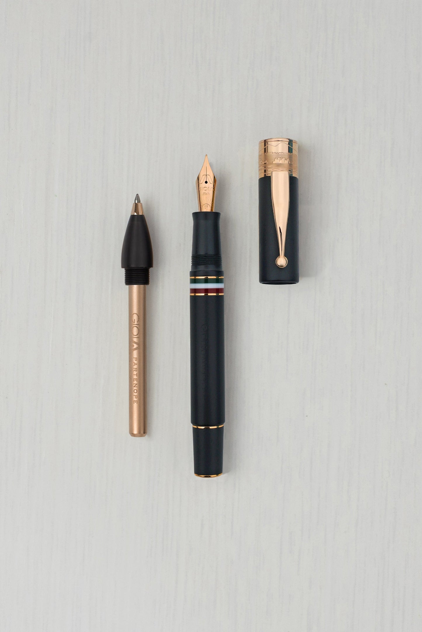 Gioia | Fountain Pen & Rollerball Pen | Partenope | Sand Black RGT