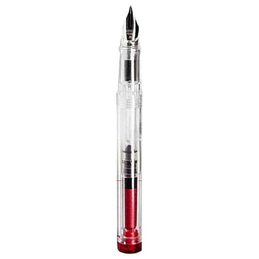 Penlux | Junior | Fountain Pen | Clear Body | Red