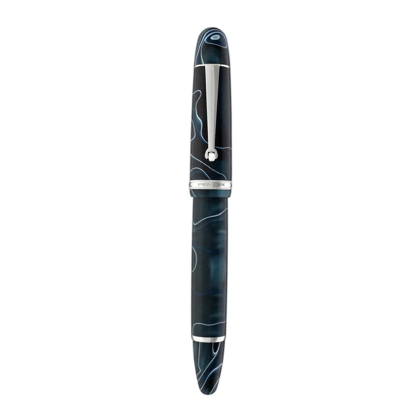 Penlux | Masterpiece Grande | Fountain Pen | Blue Swirl | Piston Filling