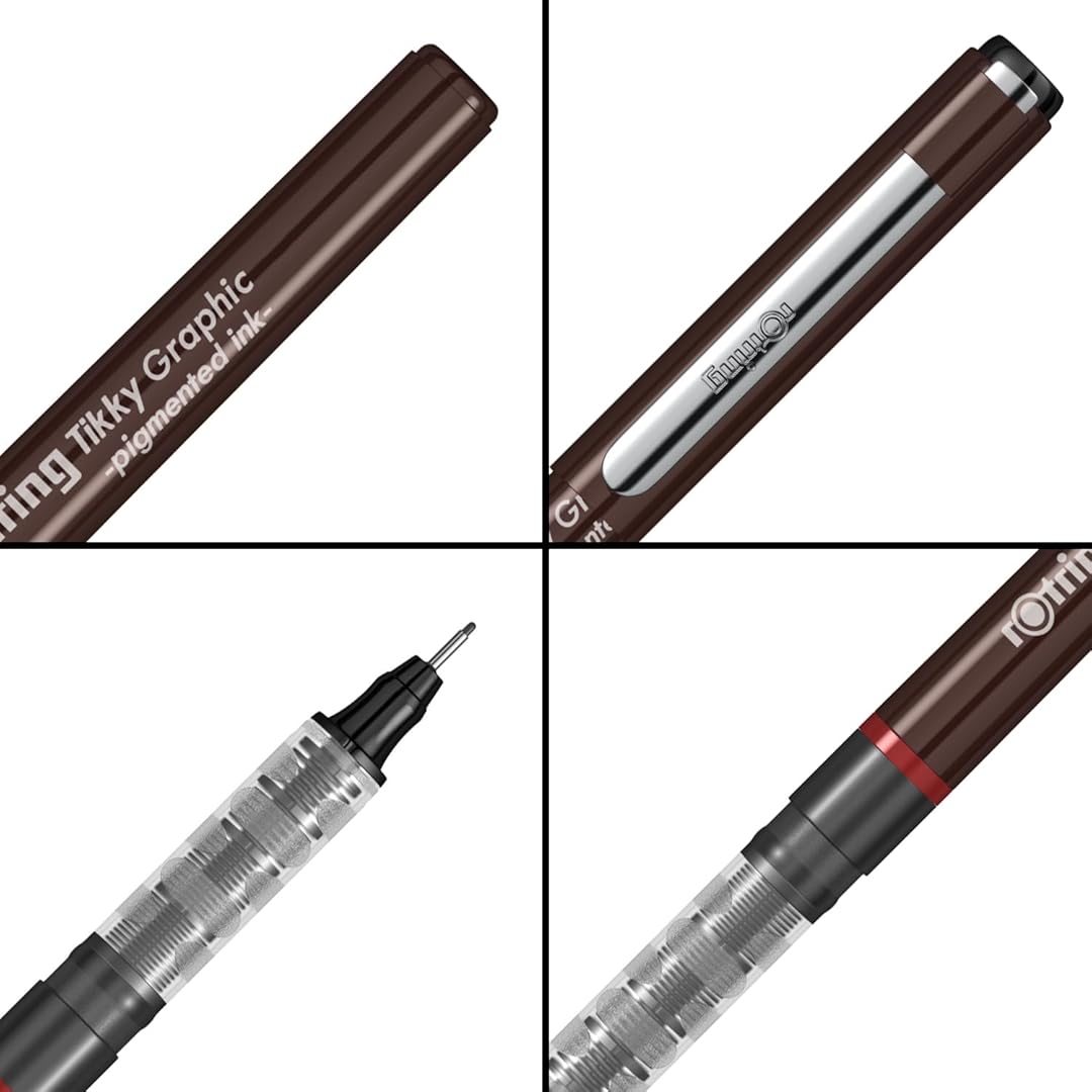 Rotring | Tikky | Graphic Fineliner | 0.5mm | Black Ink | Pack of 12