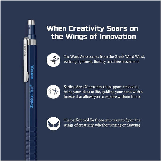 Scrikss | Aero-X | Mechanical Pencil | 0.7mm | Dark Blue