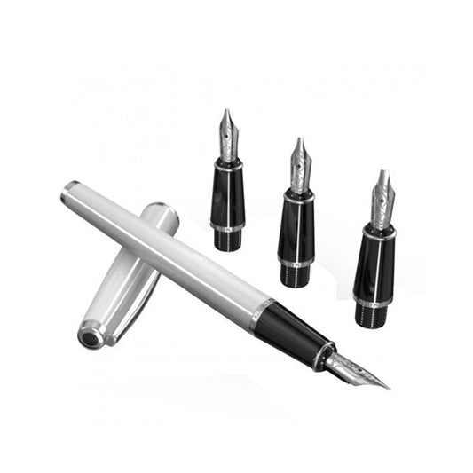 Scrikss Calligraphy Pen Set (medium, 1.1mm, 1.5mm, 2.3mm) | White Acrylic