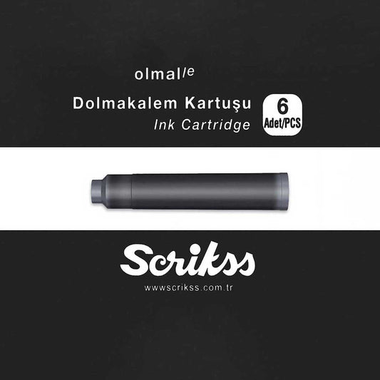 Scrikss | Cartridge Box | 6 Pcs | Fountain Pen | Black