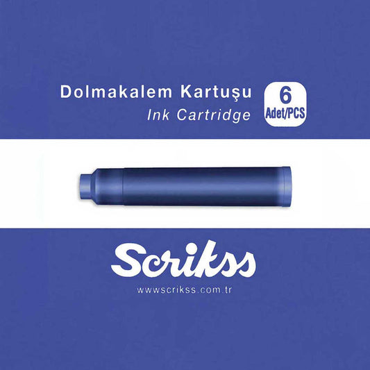 Scrikss | Cartridge Box | 6 Pcs | Fountain Pen | Blue