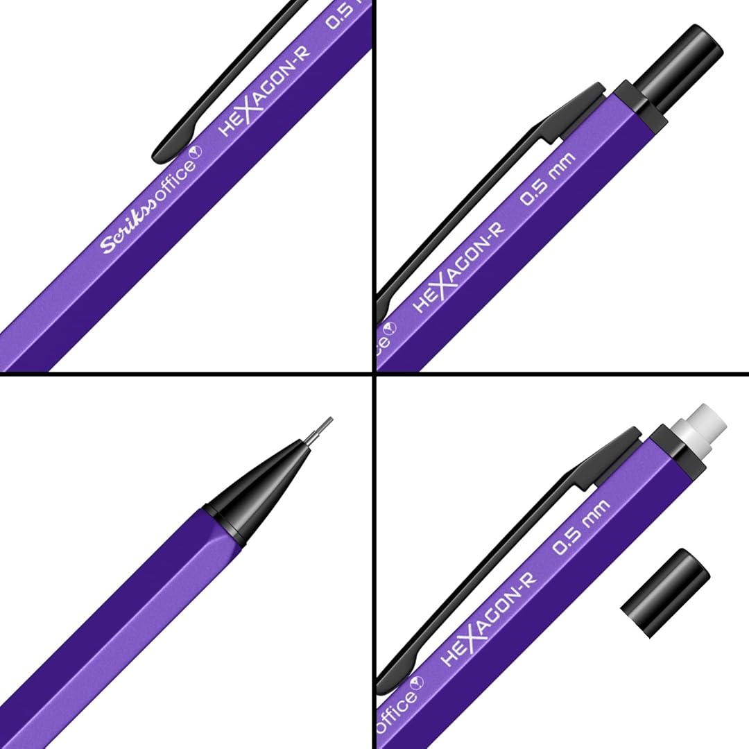 Scrikss | Hexagon-R | Mechanical Pencil | 0.5mm | Purple