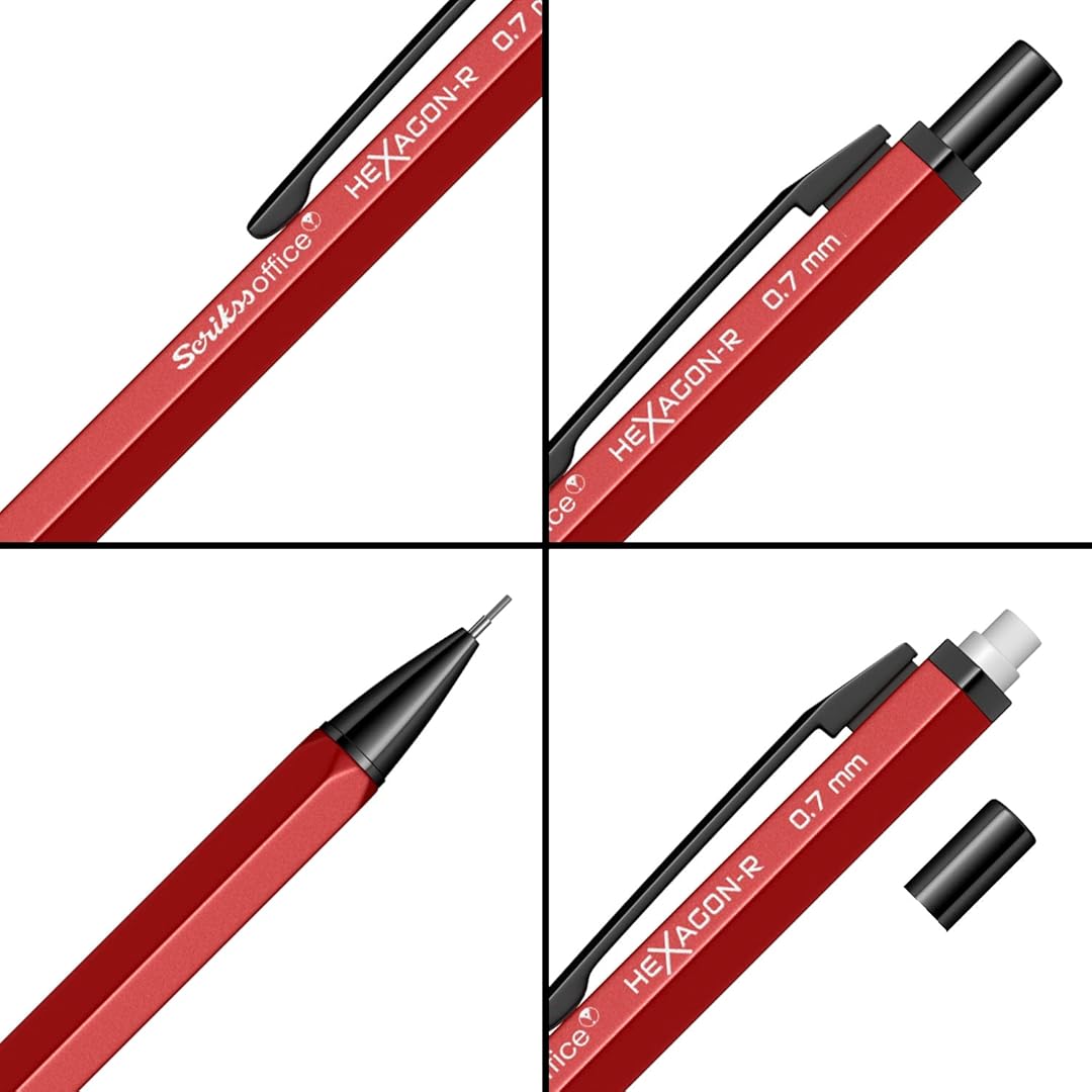 Scrikss Hexagon-R 0.7mm Mechanical Pencil - Red