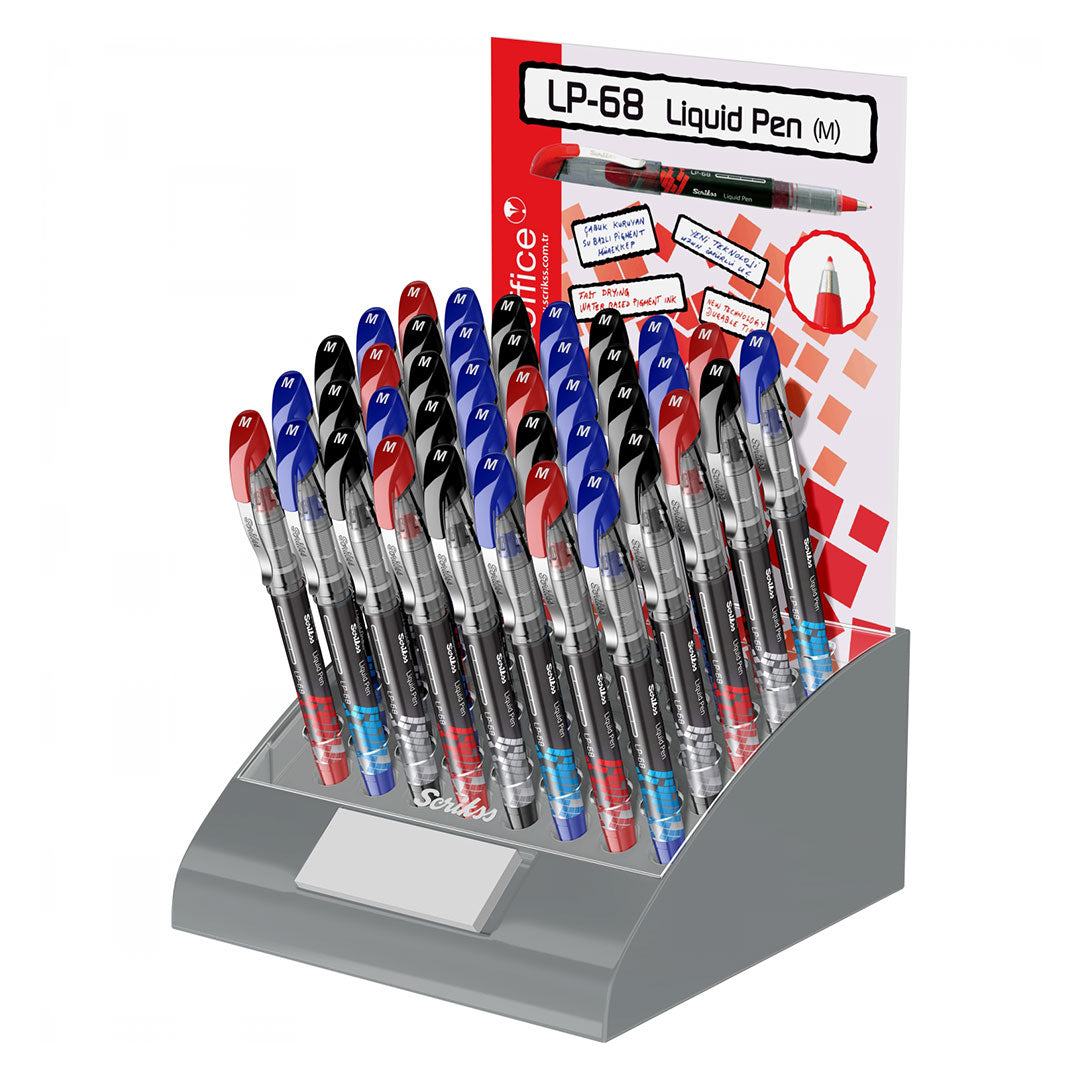 Scrikss LP-68 Red Liquid Pen – Box of 12