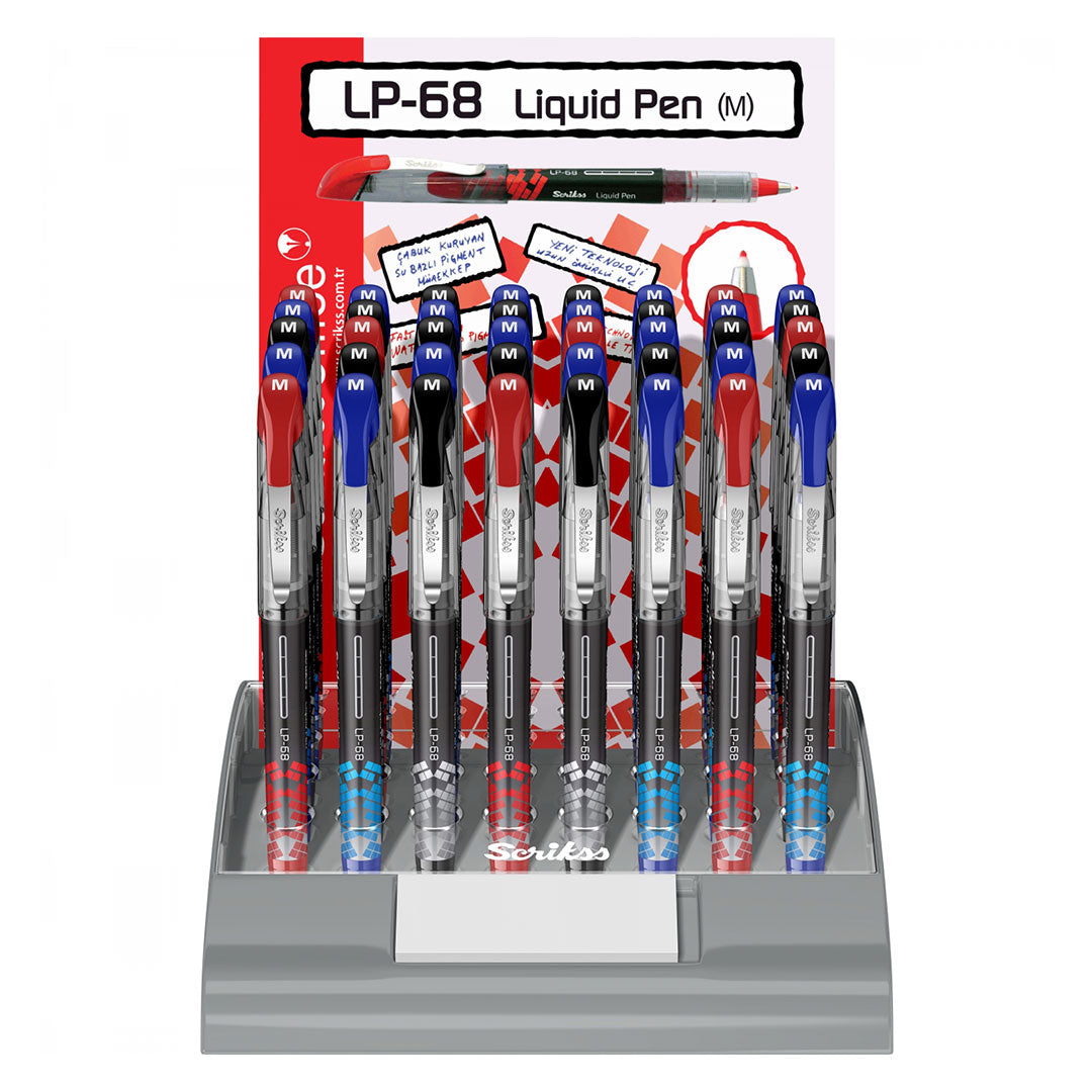 Scrikss LP-68 Red Liquid Pen – Box of 12