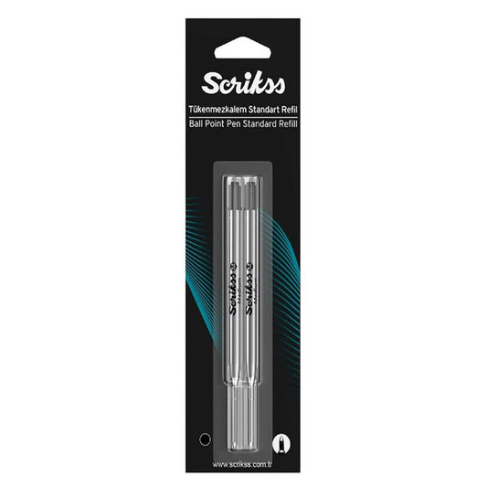 Scrikss |Standard Ball Point Refill | Black Ink | Pack Of 2
