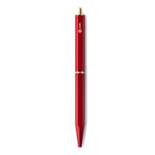 Ystudio Classic Revolve Portable Ballpoint Pen - Brass Red
