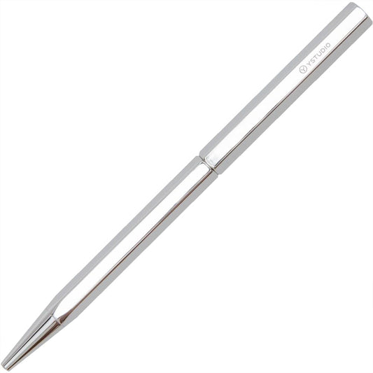 Ystudio Ballpoint Pen – Classic Revolve in Spring Shiny Silver